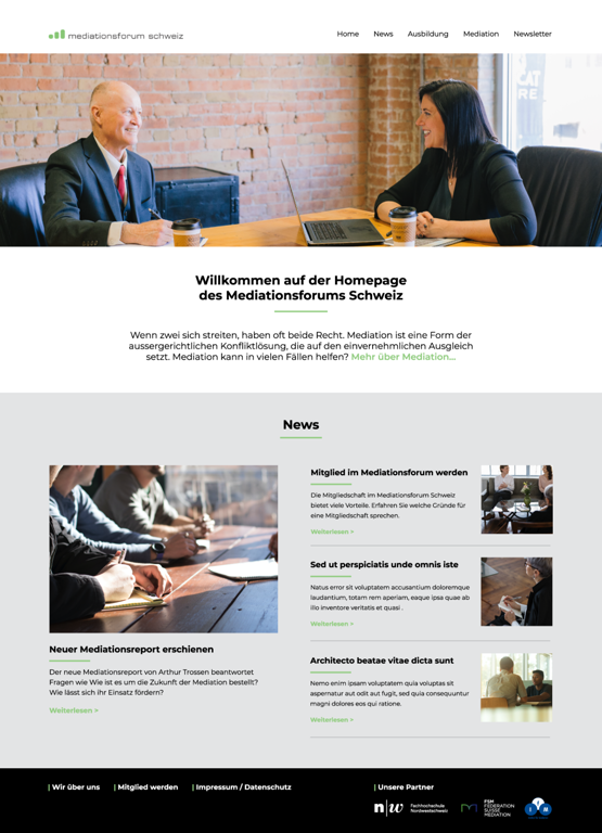 Neues Layout von Mediationsforum.ch